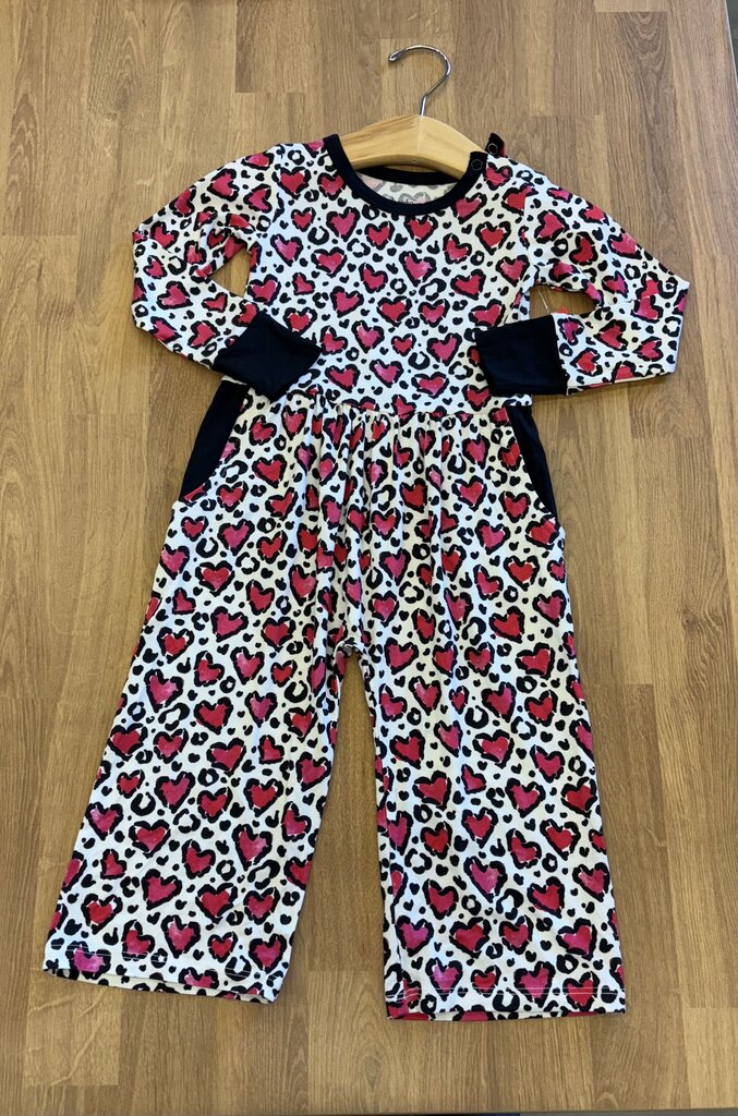 Birdie Bean Bamboo Leopard LS Romper - 18/24m