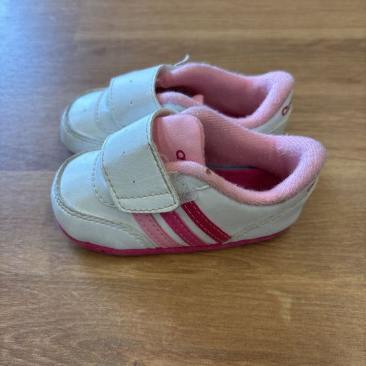 Adidas White/Pink Crib Shoes - 2