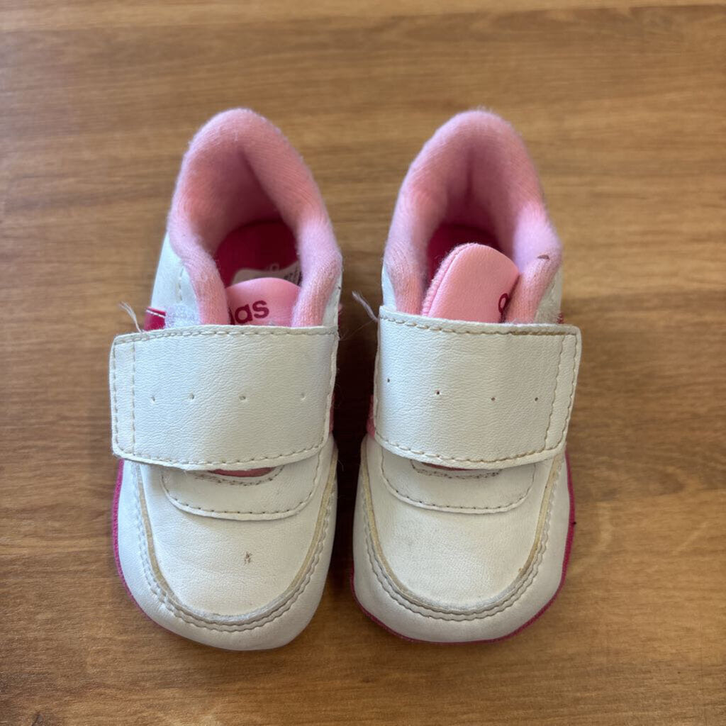 Adidas White/Pink Crib Shoes - 2