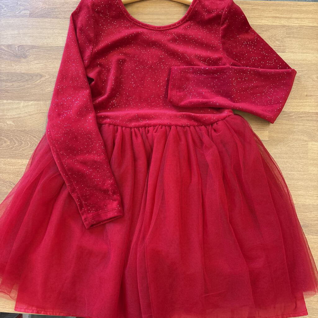 Cat & Jack Velvet Tulle LS Dress - 8