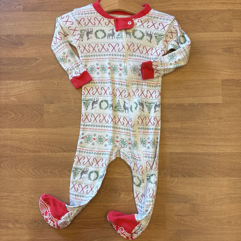 Burt's Bees Candy Cane Zip Sleeper - 3/6m