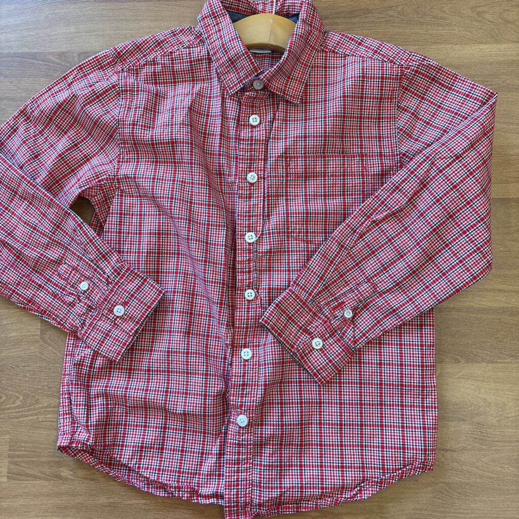 Gymboree Plaid LS Button Up - 7/8