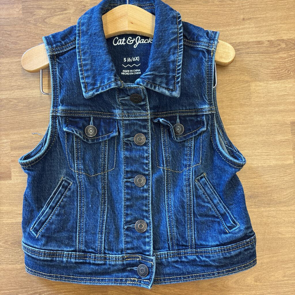 Cat & Jack Denim Vest - 6/6x