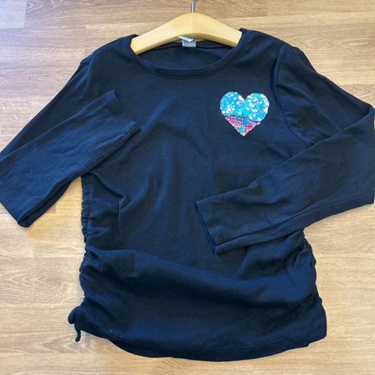 Old Navy Sequin Heart LS Tee - 10/12
