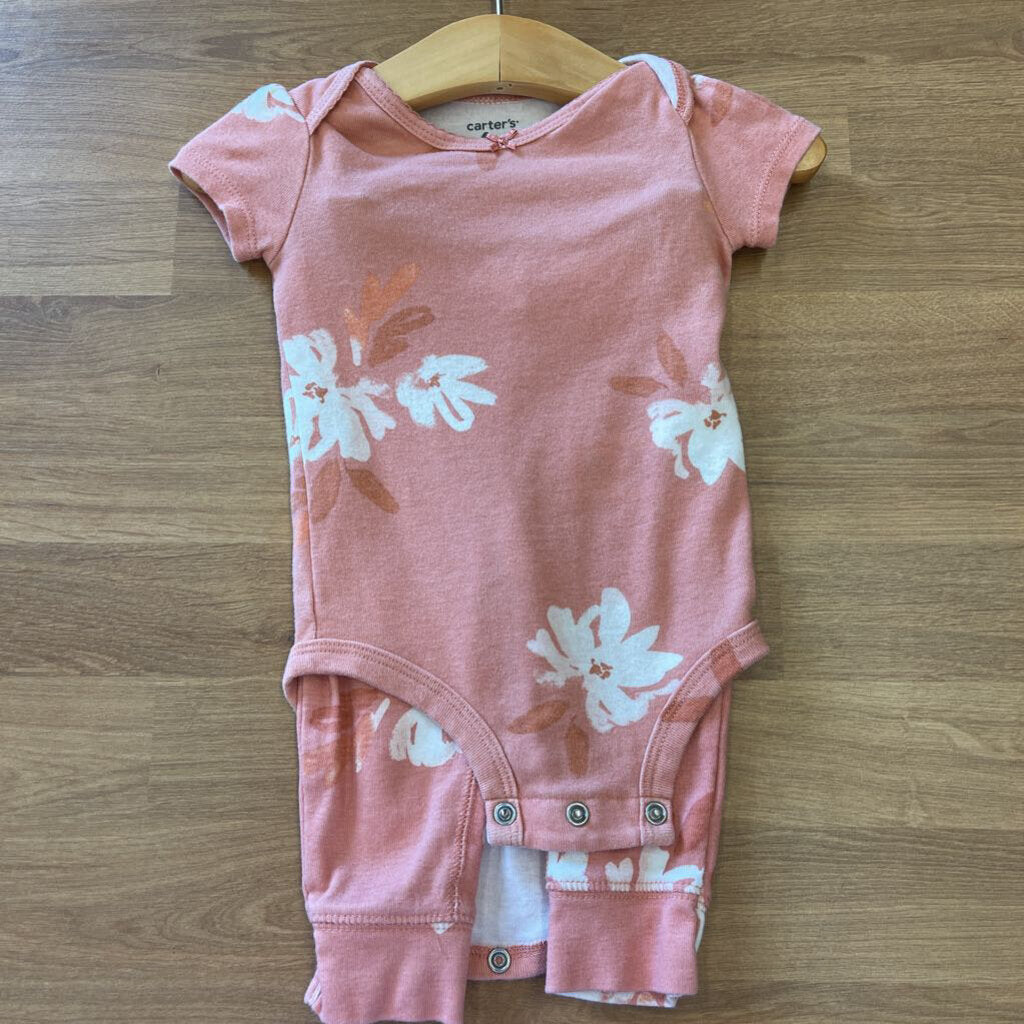 Carter's Floral SS Onesie / Pants Set - 6m