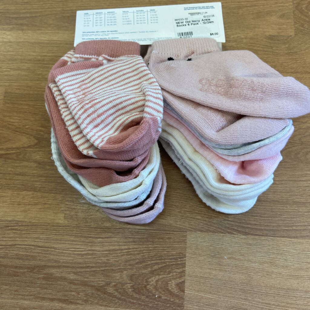 NEW Old Navy Ankle Socks 6 Pack - 12/24m