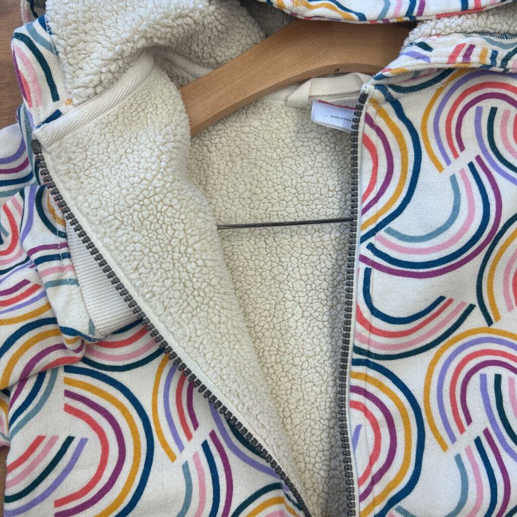 Hanna Andersson Rainbow Sherpa Lined Zip Hoodie - 6/7