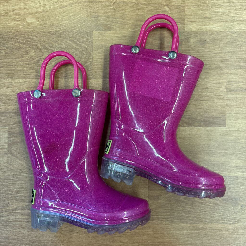 Western Chief Sparkle Pink Light Up Rain Boots - 5