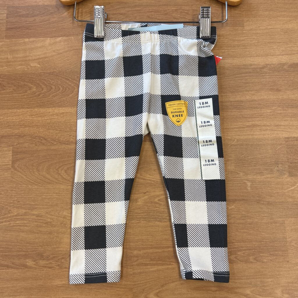 NWT Cat & Jack Check Leggings - 18m