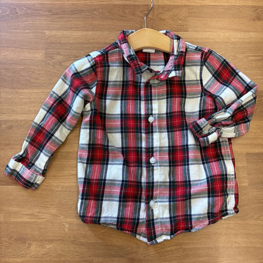 H&M Plaid LS Button Up - 12m