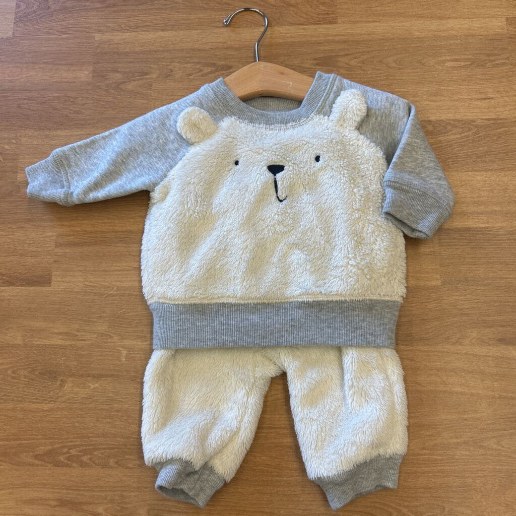 Baby Gap Fuzzy Bear Two Pc Set - 3/6m