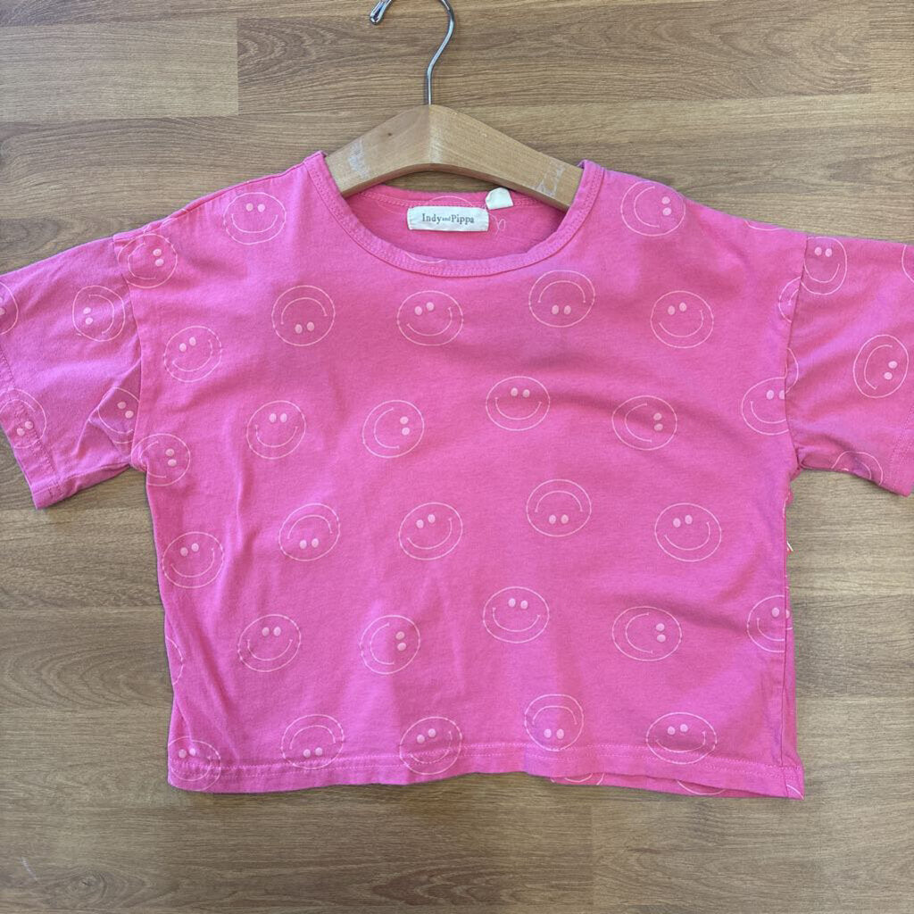Indy and Pippa Smile Crop SS Tee - 4T