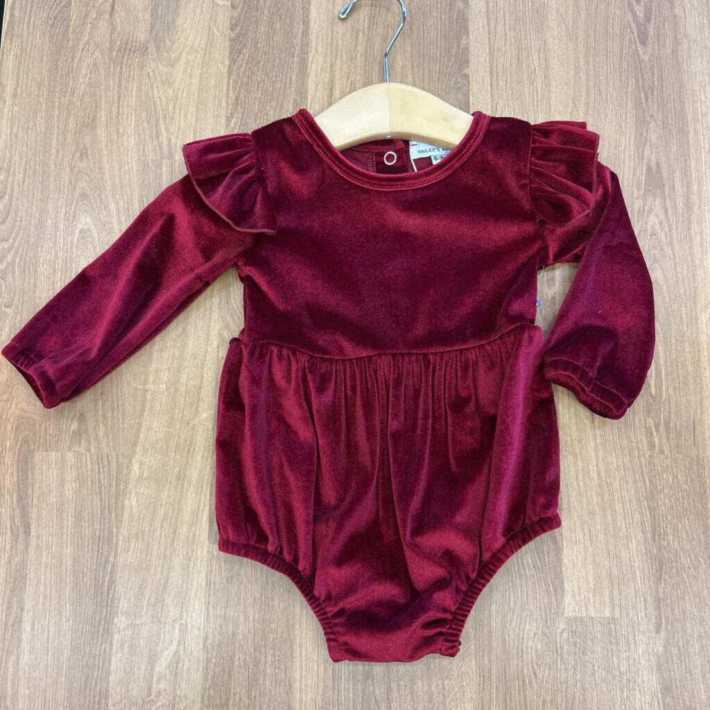 NWT Bailey's Blossoms Velvet LS Bodysuit - 6/9m