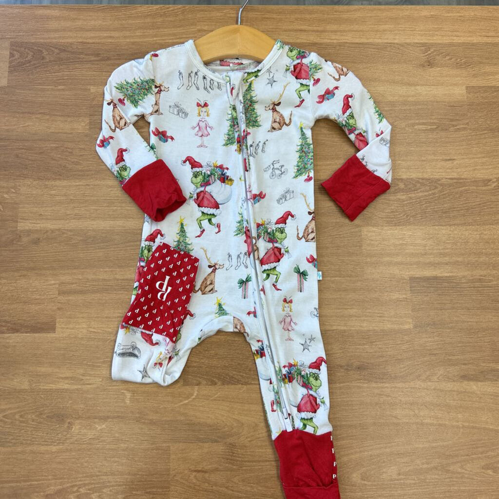 Posh Peanut x Grinch Bamboo Zip Sleeper - 3/6m