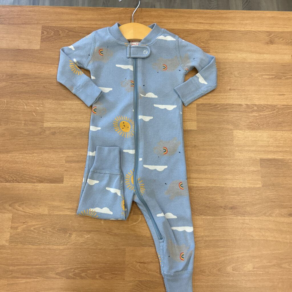 Hanna Andersson Elephant Zip Sleeper - 3/6m