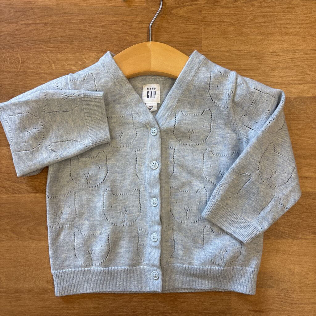Baby Gap Cat Sweater Cardigan 12/18m