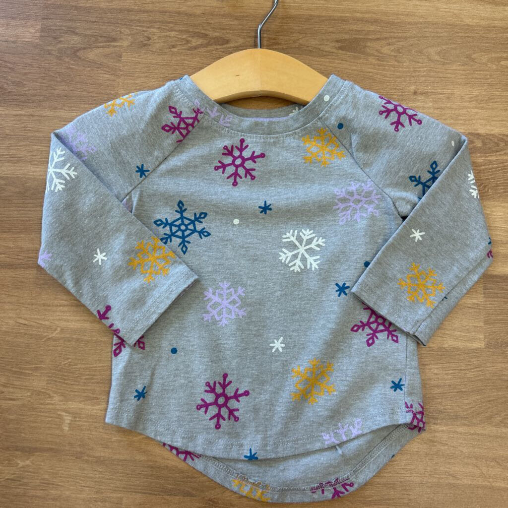 Cat & Jack Snowflake LS Tee - 12m