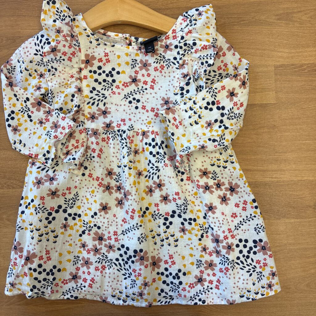 Art Class Ruffle LS Floral Dress - 12m