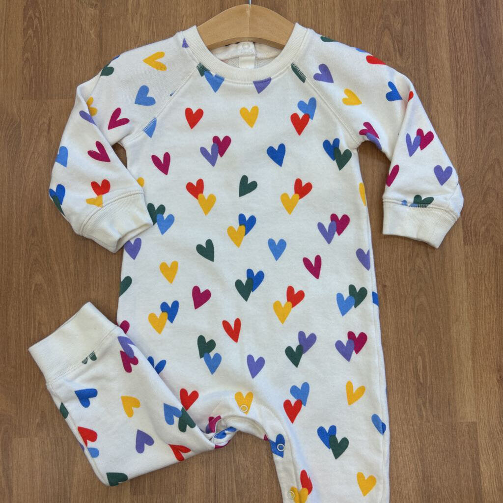 Primary Heart LS Romper - 12/18m