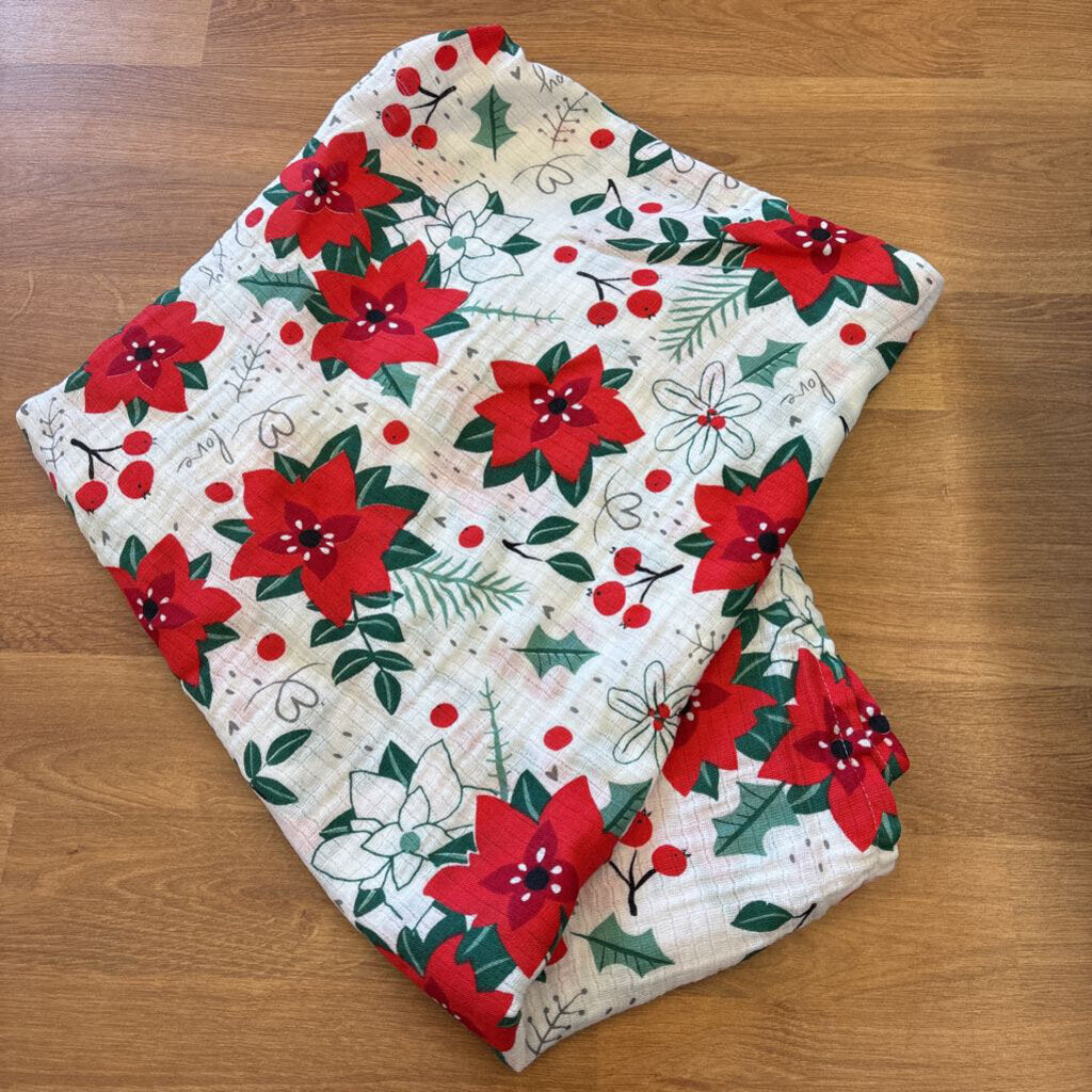 Honest Muslin Swaddle Blanket - Red Flower
