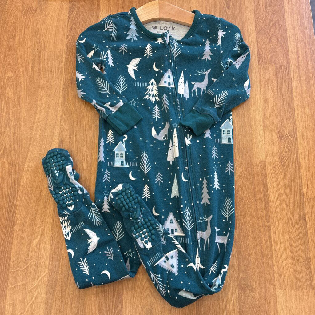 Lark Bamboo Holiday Animals Zip Sleeper - 18/24m