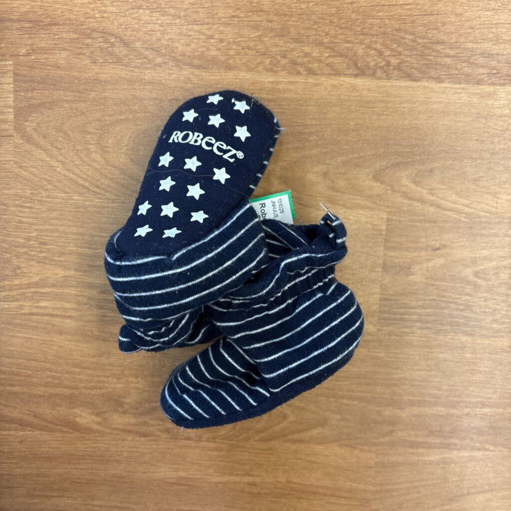 Robeez Stripe Blue Booties 3-6m