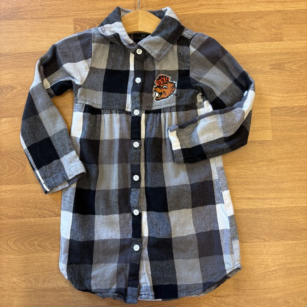 Colosseum OSU Beaver Plaid LS Dress 2T