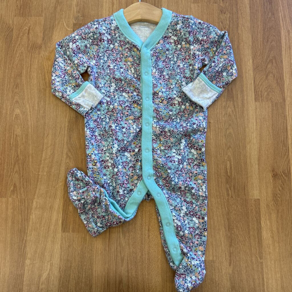 Old Navy Floral Snap Sleeper - 3/6m