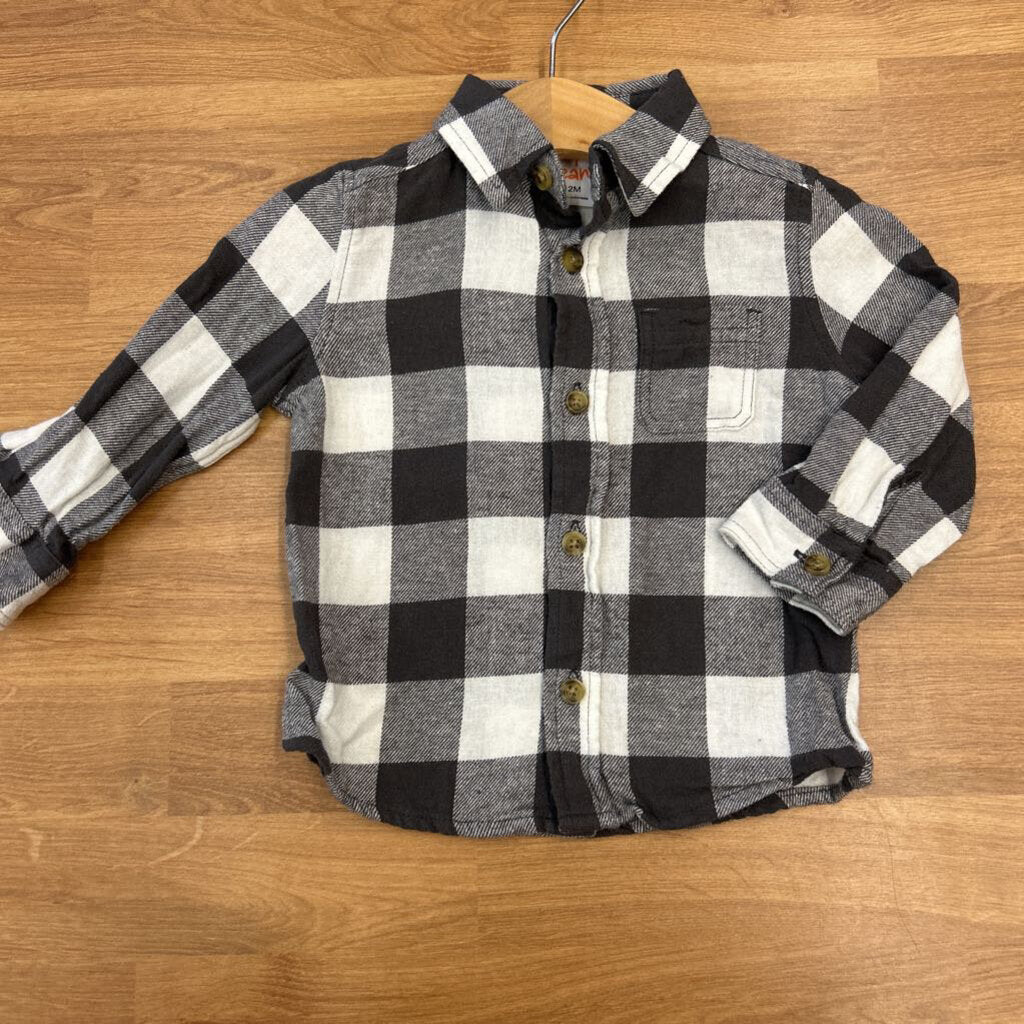 Jumping Beans Plaid LS Button Up - 12m