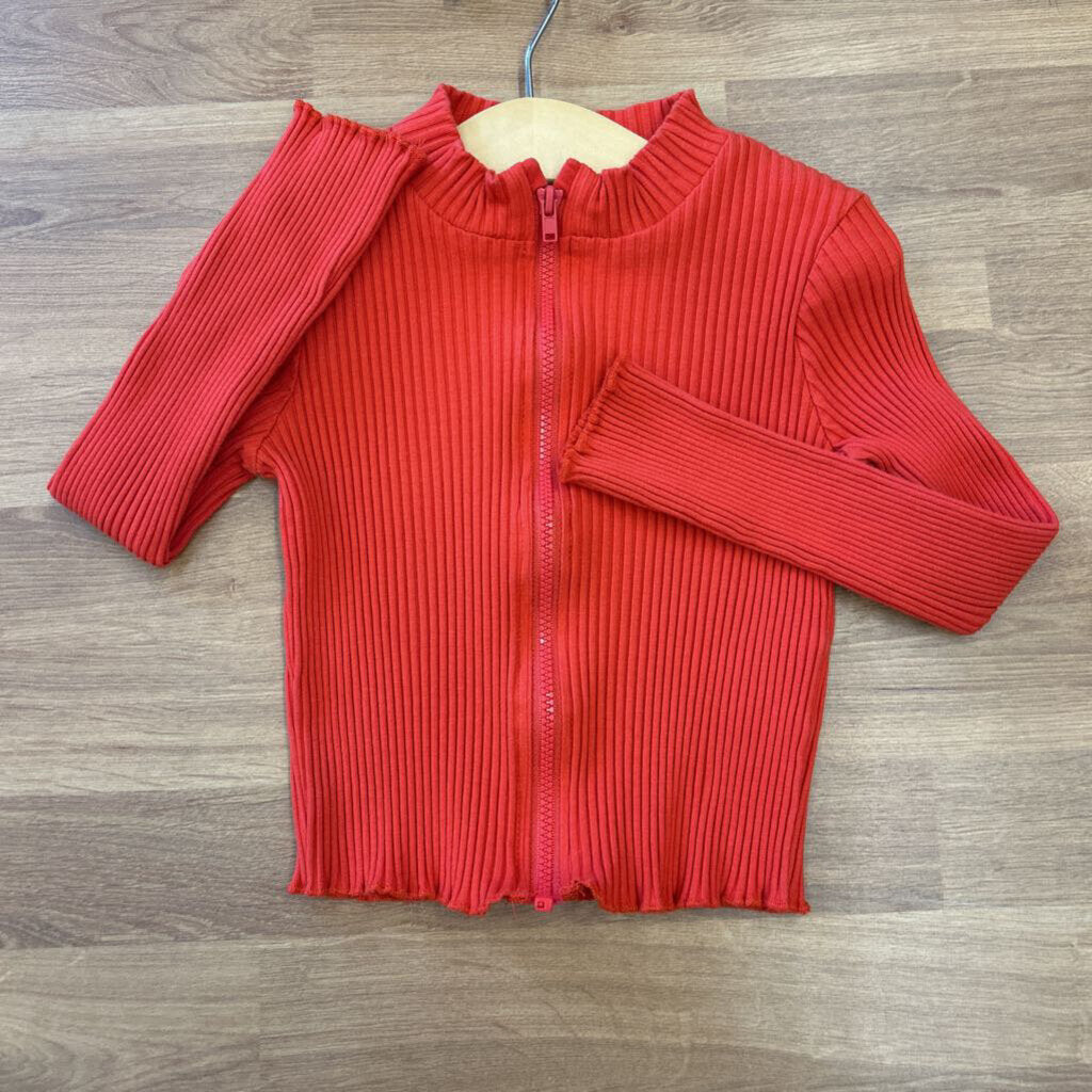 H&M Ribbed LS Zipper Top - 5/6
