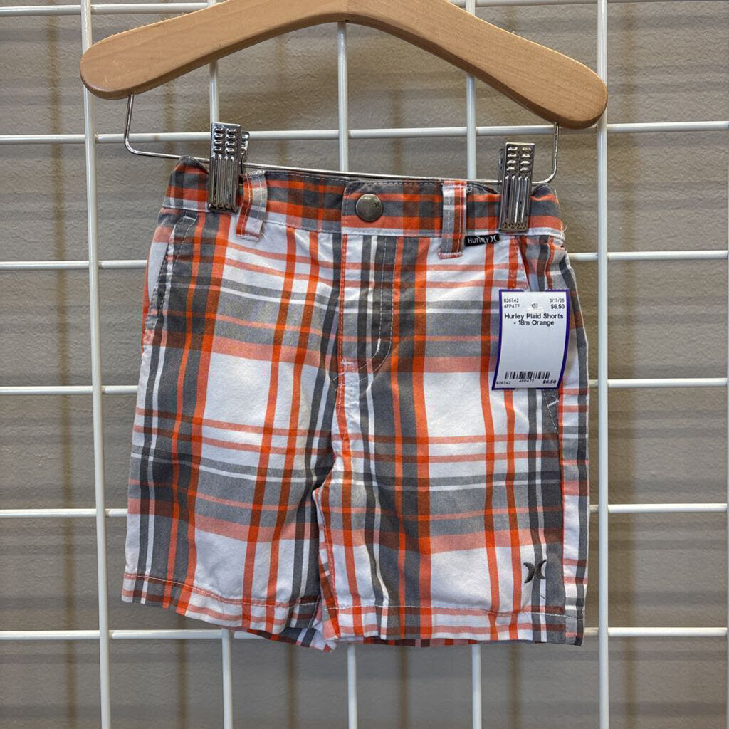 Hurley Plaid Shorts - 18m