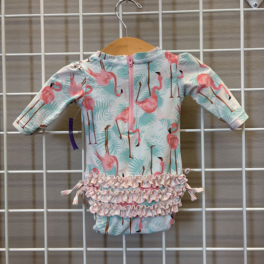 Ruffle Butts Flamingo One Pc Swim - 0/3m
