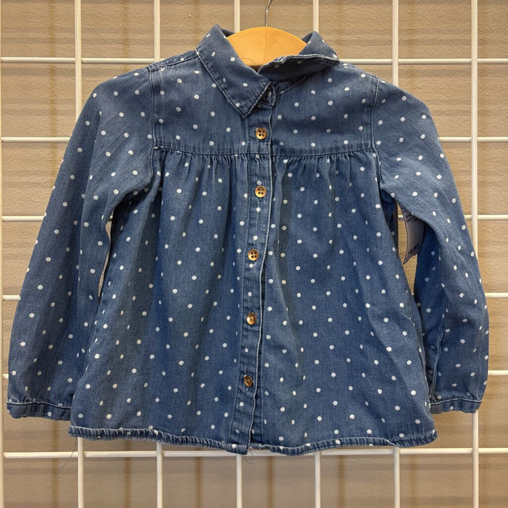 Genuine Kids Dot Chambray LS Top - 3T
