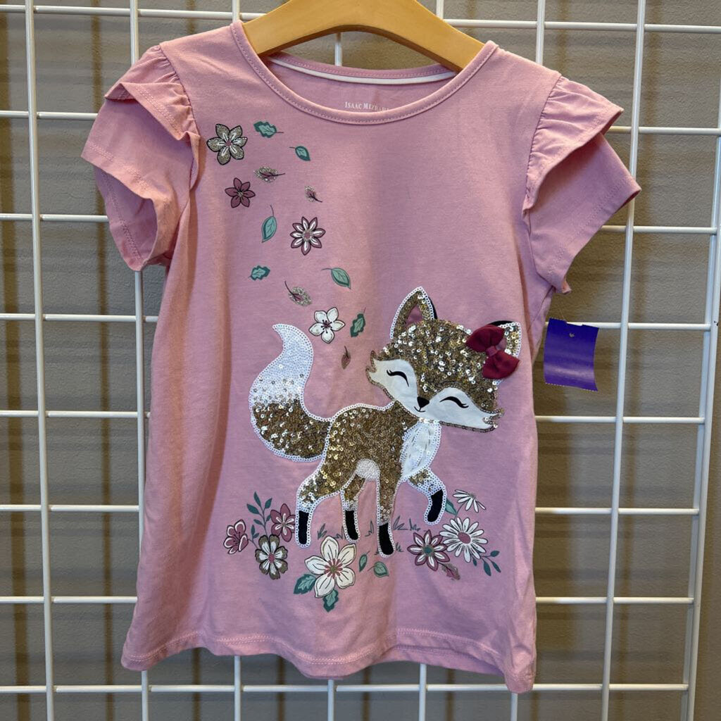 Isaac Mizrahi Sequin Fox SS Tee 7/8
