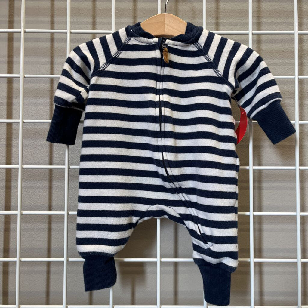 H&M Stripe Zip Coverall - NB
