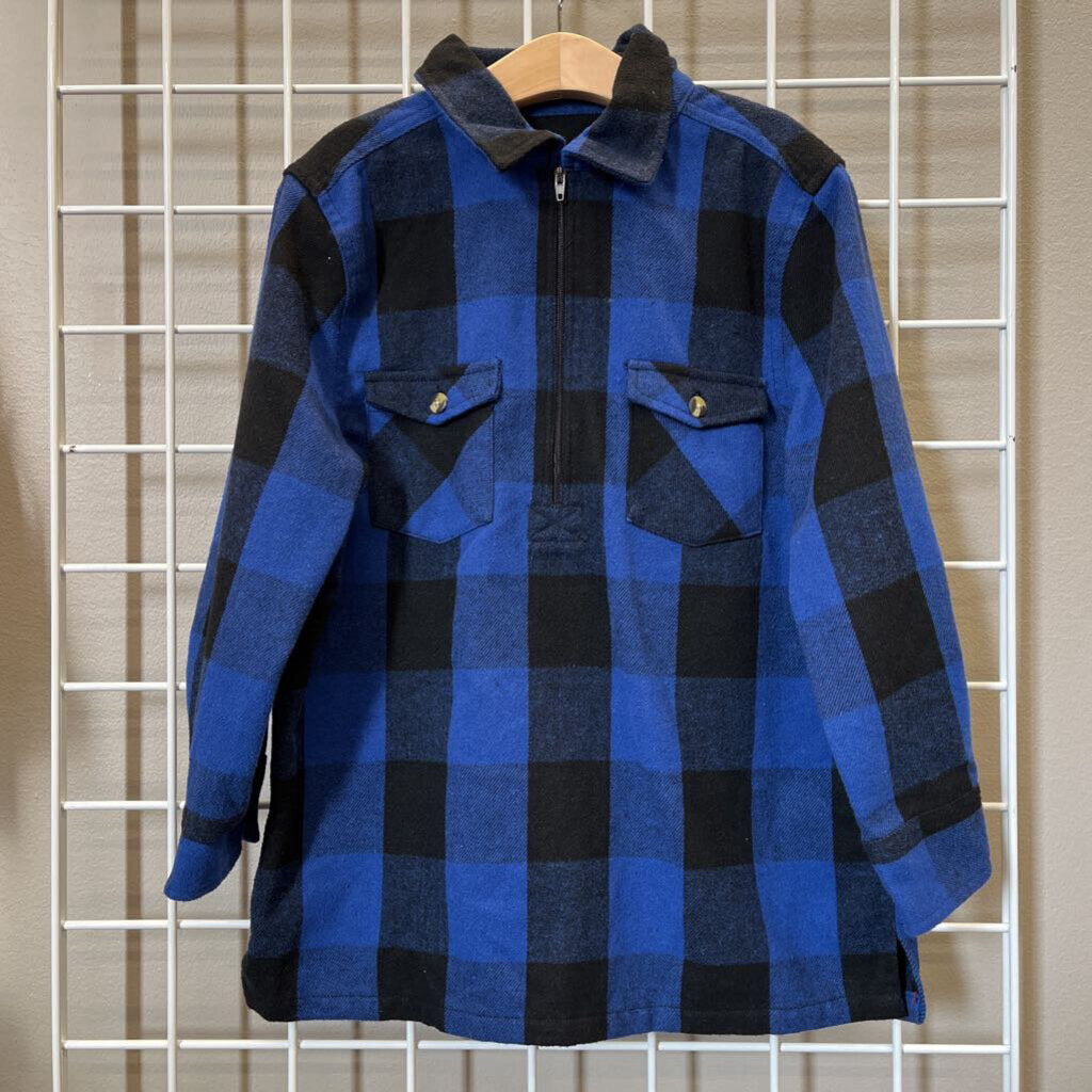 Lil Hickory Plaid Quarter Zip LS Top - 6/7