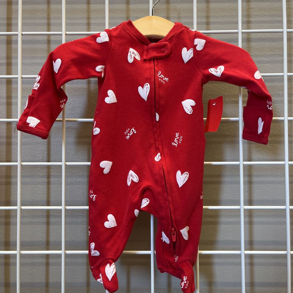 Carter's Heart Zip Sleeper - NB