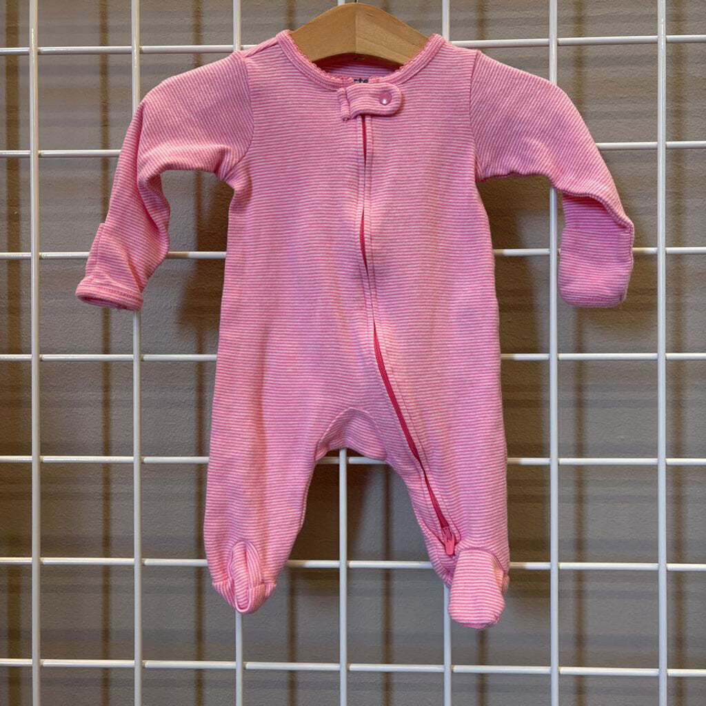 Carter's Striped LS Zip Sleeper - NB