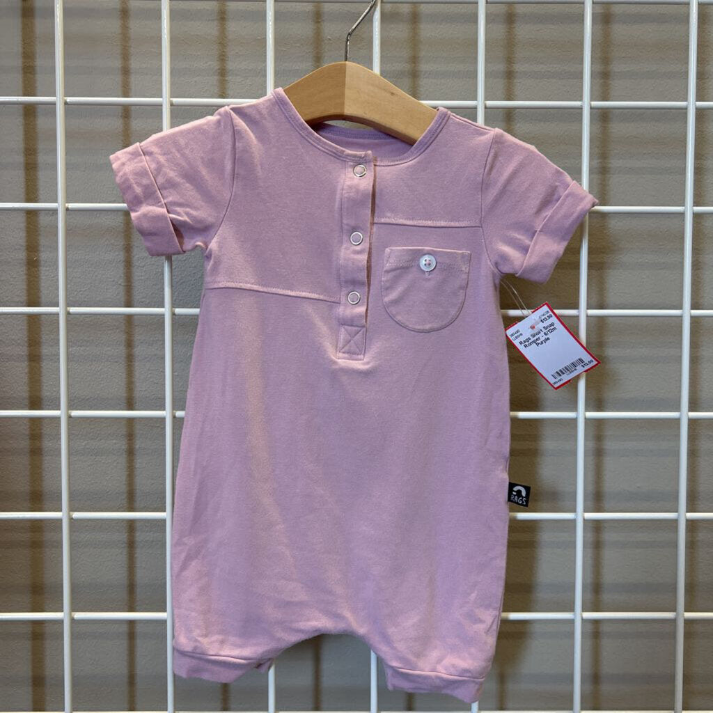 Rags Short Snap Romper - 6/12m