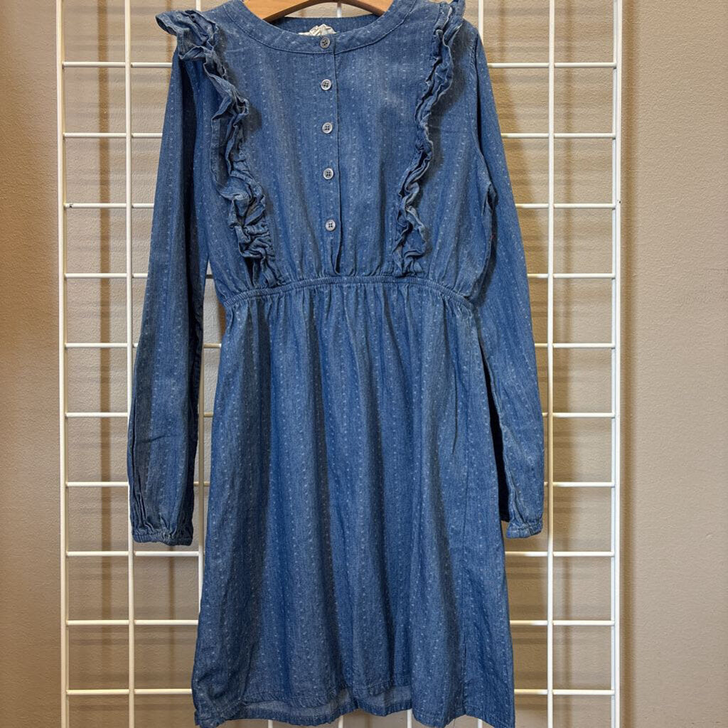 Hayden Girls Chambray LS Dot Dress ~ 10