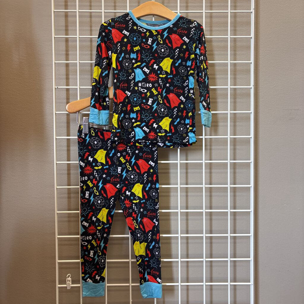 George Hats Bamboo Super Hero Pj Set (wash wear) - 2T