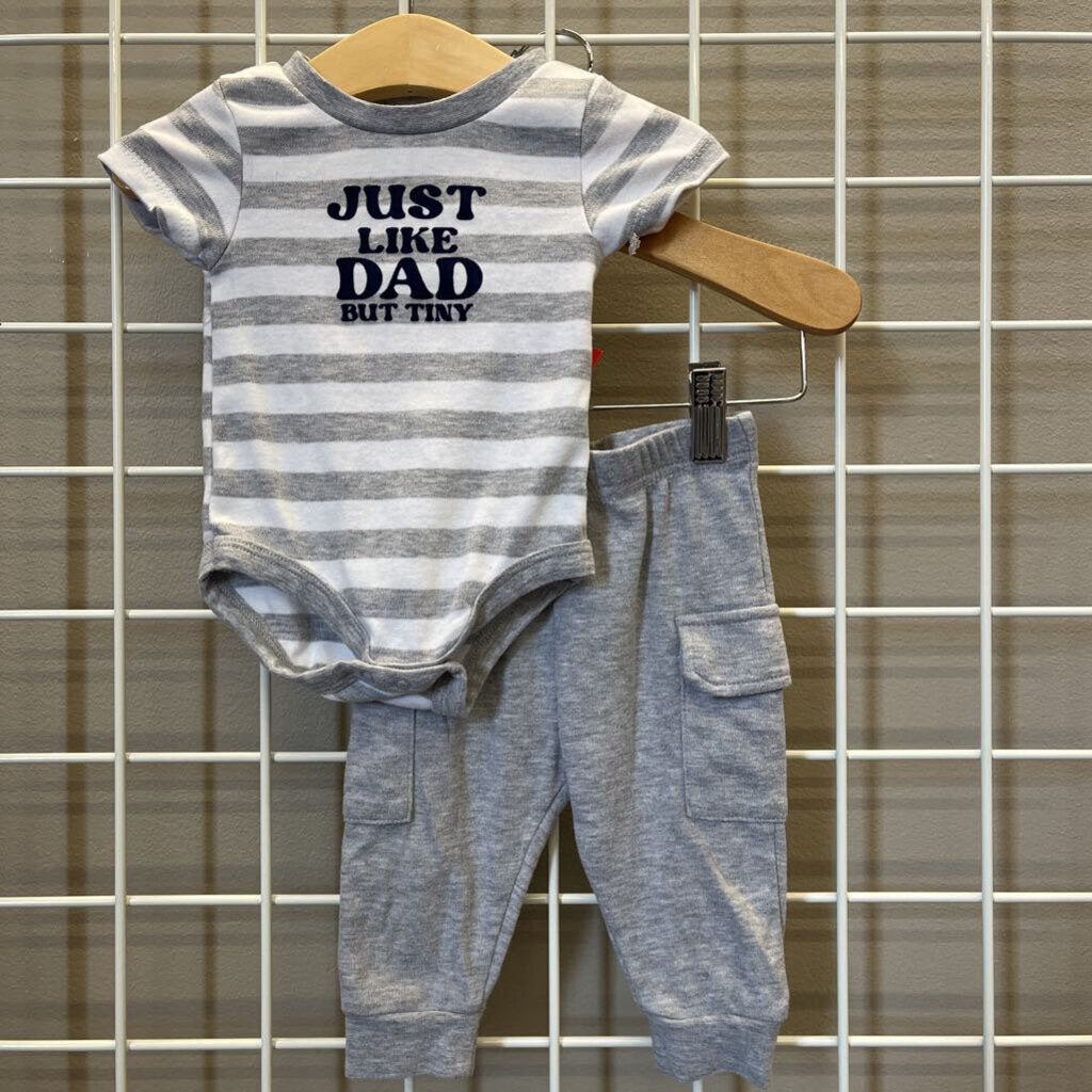 Baby Essentials Dad Onesie Two Pc Set - 9m