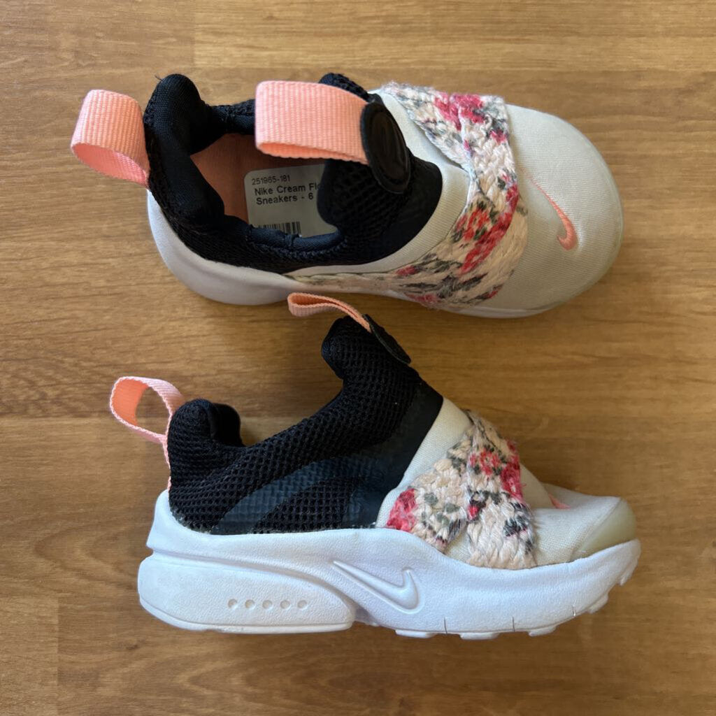 Nike Cream Floral Sneakers - 6