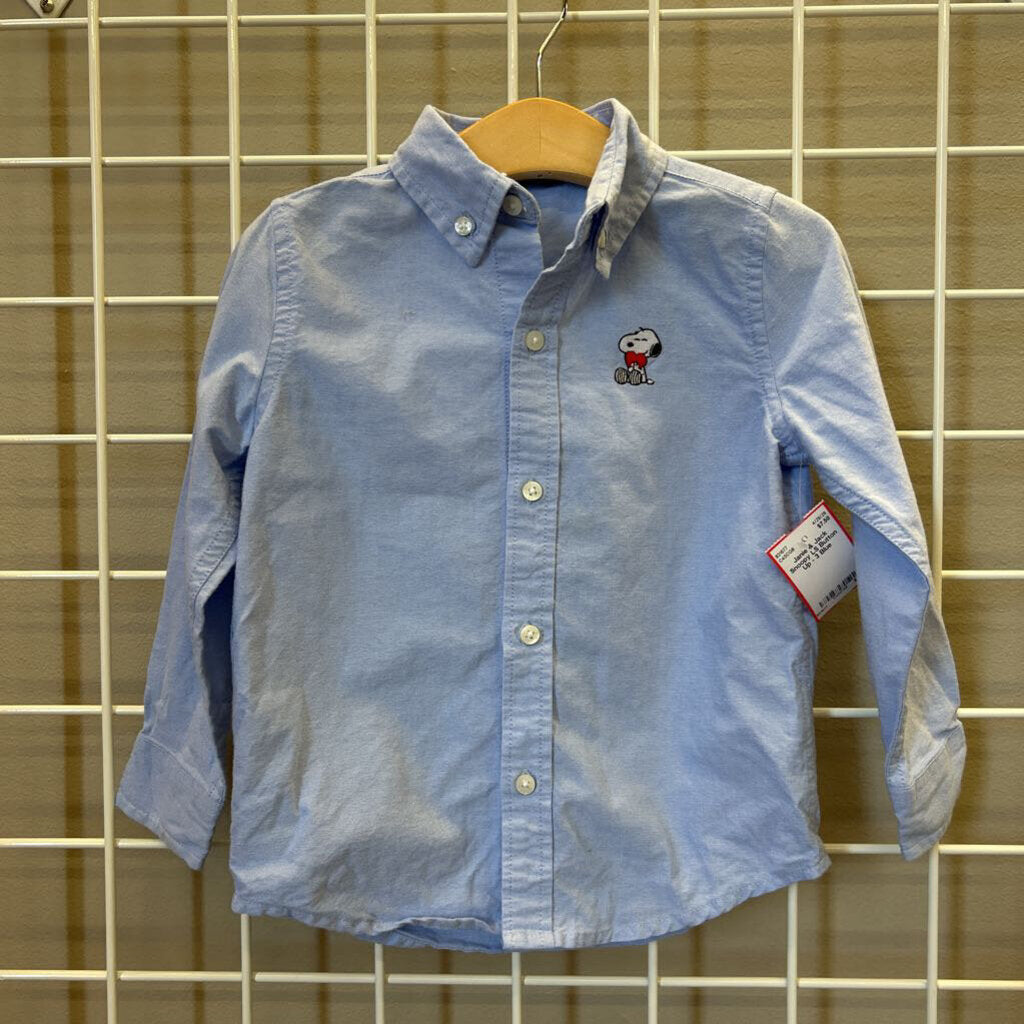 Janie & Jack Snoopy LS Button Up - 3
