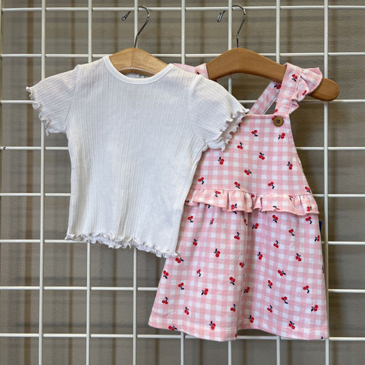 Little Me Cherry Jumper w/ Tee - 12m