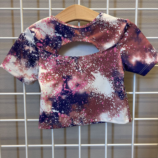 Zara Splatter Tie Dye Active SS Crop Top - 6/7