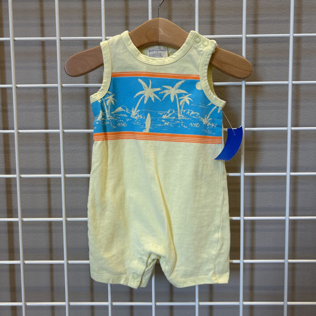First Impressions Palm Tree Tank Romper - 3/6m