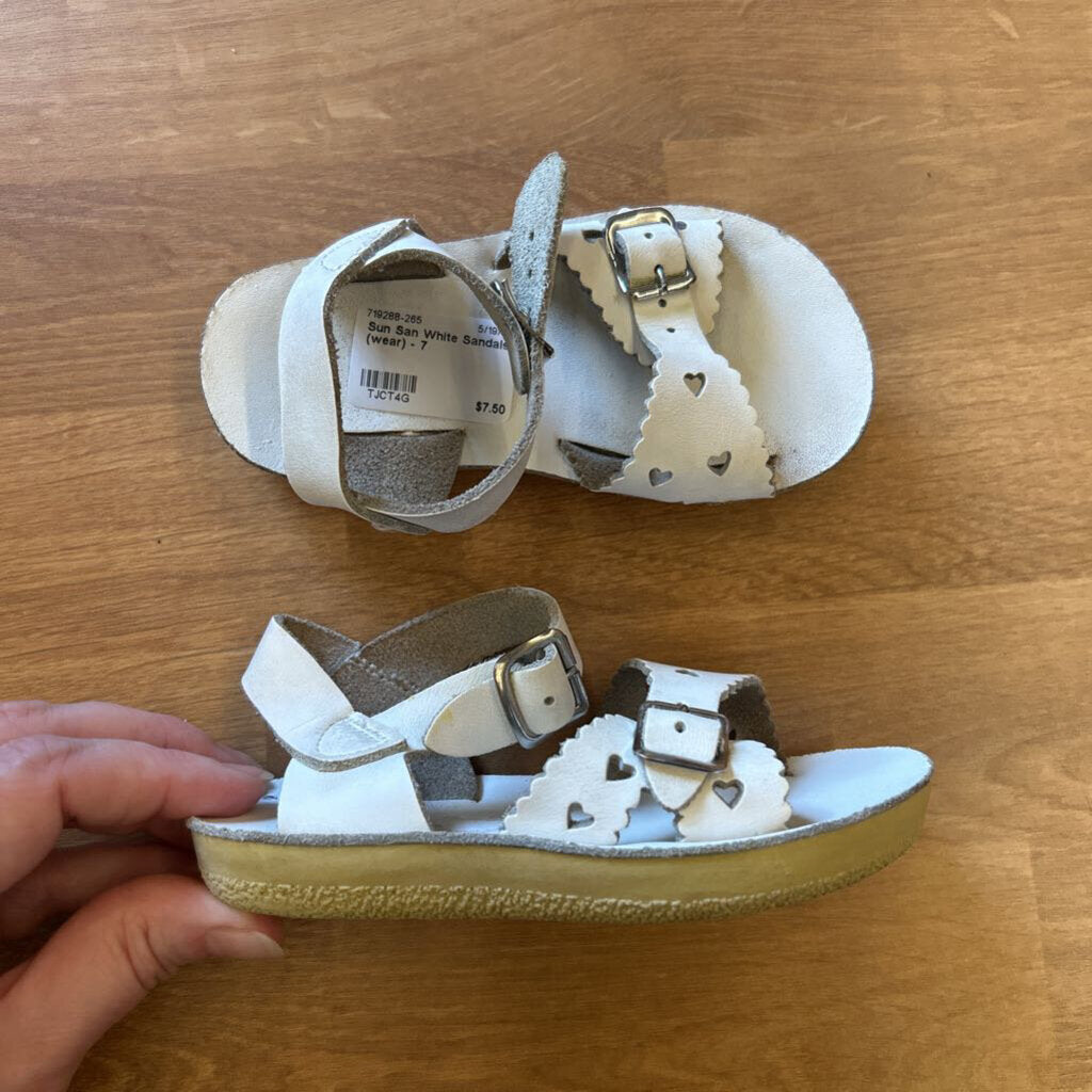 Sun San White Sandals (wear) - 7