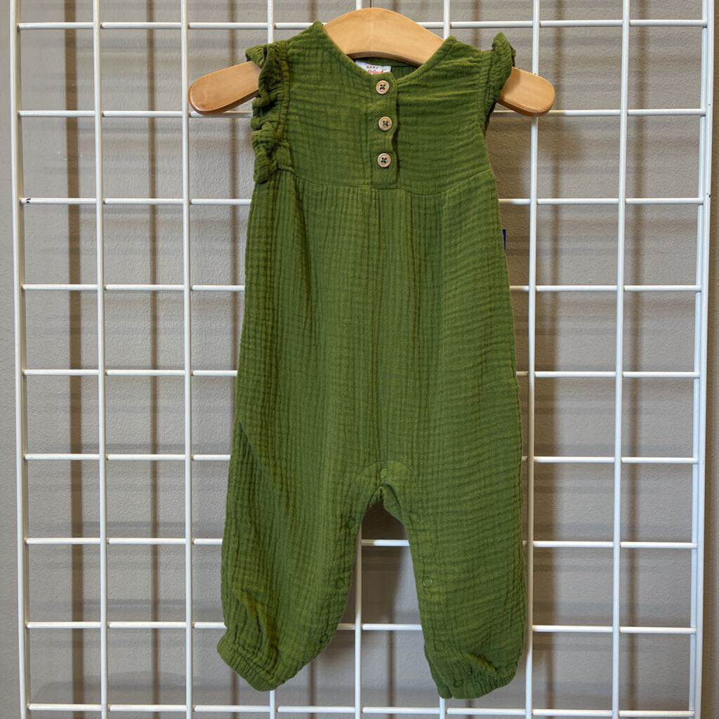 Cat & Jack Linen SS Romper - 6/9m