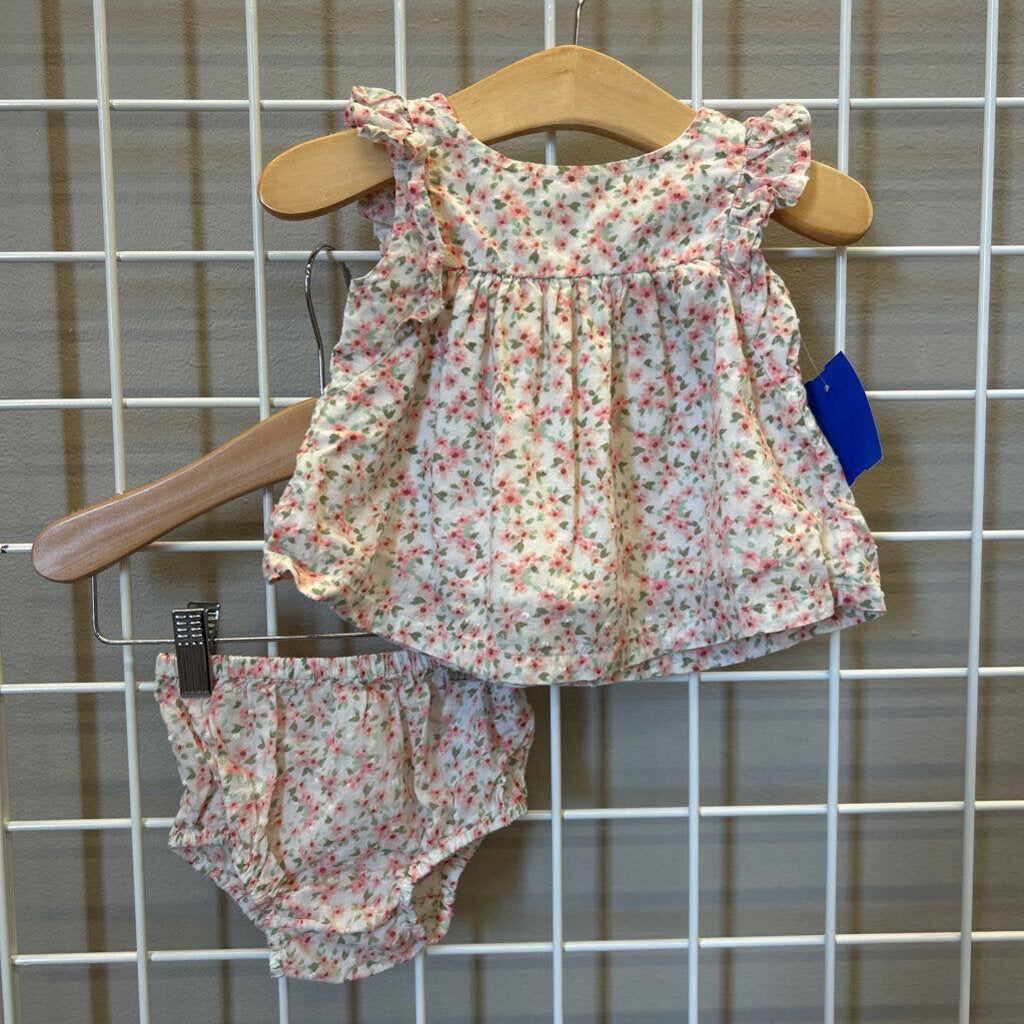 Old Navy Floral SS Dress w/ Bloomers - 6/12m